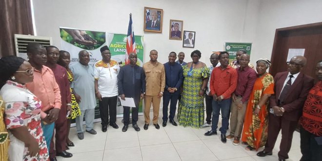 Liberia Agriculture Minister Dr. J. Alexander Nuetah and Eight Higher Institutions of Learning at the MOU Signing Ceremony in Monrovia